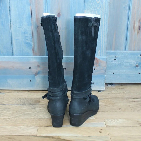 UGG Lesley Waterproof Suede Wedges Knee High Zip Warm Boots Size 6 - Picture 6 of 10